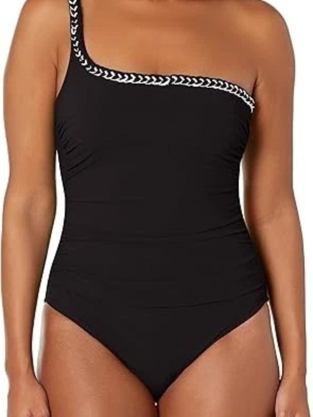 Profile by Gottex One Piece Swimsuit Women's Size 8 Kundala Shoulder Ruffle